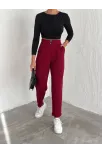 Örme Krep Pantolon Çift Düğmeli