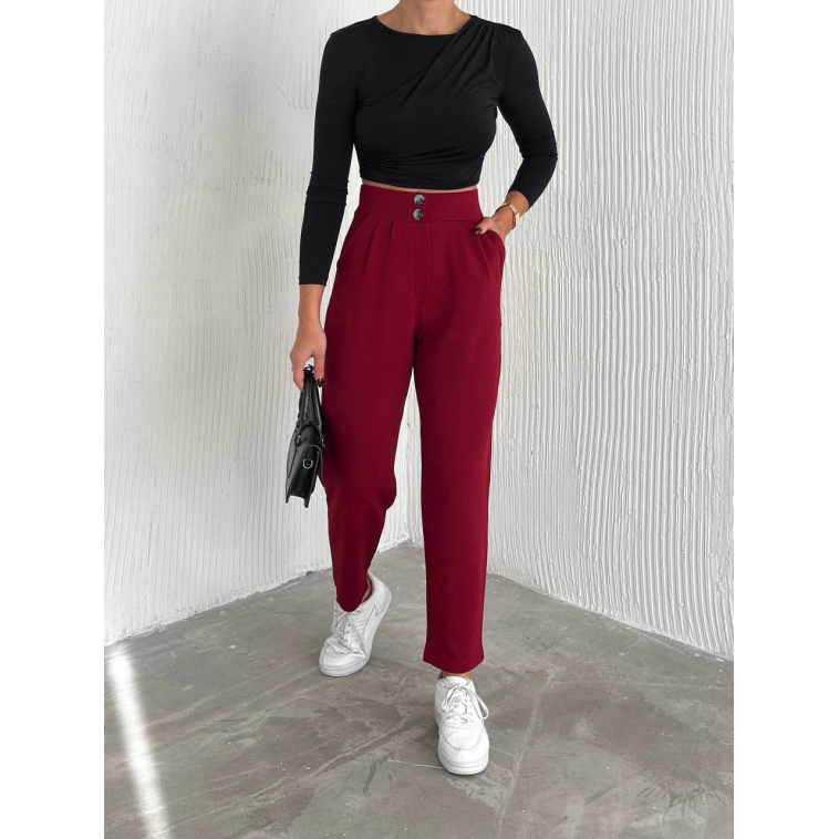örme krep pantolon çift düğmeli örme krep pantolon çift düğmeli