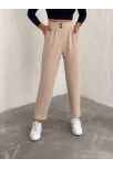 Örme Krep Pantolon Çift Düğmeli