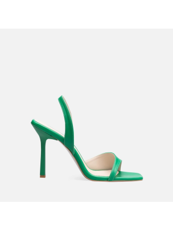 Orra Yeşil Cilt Topuklu Ayakkabı