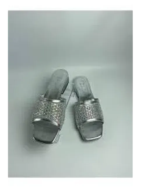 Ortu Gümüş Cilt İşlemeli Terlik