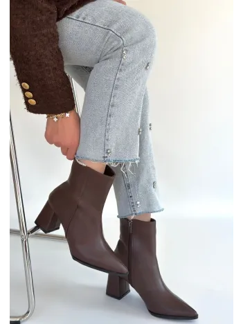 Oter Kahverengi Cilt Topuklu Bot