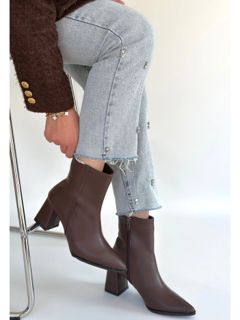 Oter Kahverengi Cilt Topuklu Bot