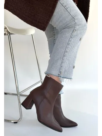 Oter Kahverengi Cilt Topuklu Bot Oter Kahverengi Cilt Topuklu Bot