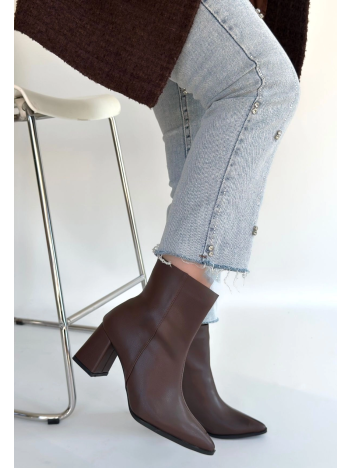 Oter Kahverengi Cilt Topuklu Bot