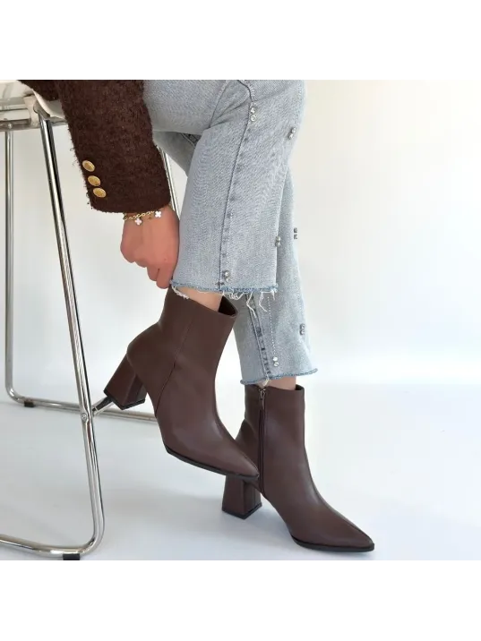 Oter Kahverengi Cilt Topuklu Bot