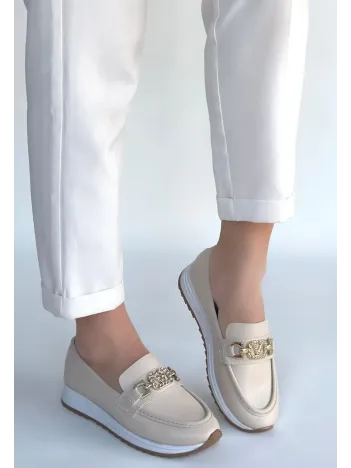 Otra Bej Cilt Babet Ayakkabı