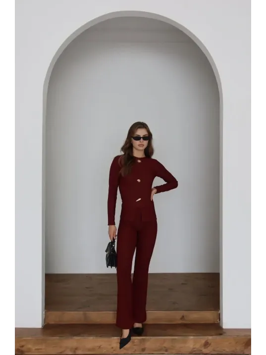 Ottoman Alt Üst Takım Bordo Pt510442