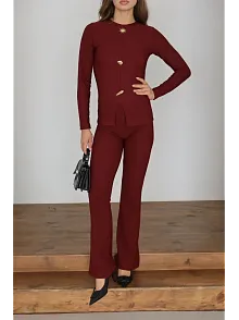 Ottoman Alt Üst Takım Bordo Pt510442