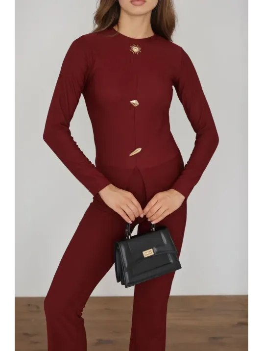 Ottoman Alt Üst Takım Bordo Pt510442