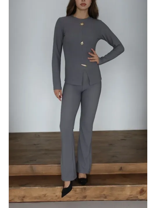 Ottoman Alt Üst Takım Gri Pt510442