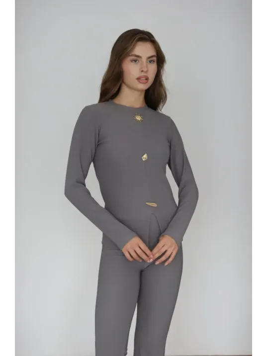 Ottoman Alt Üst Takım Gri Pt510442