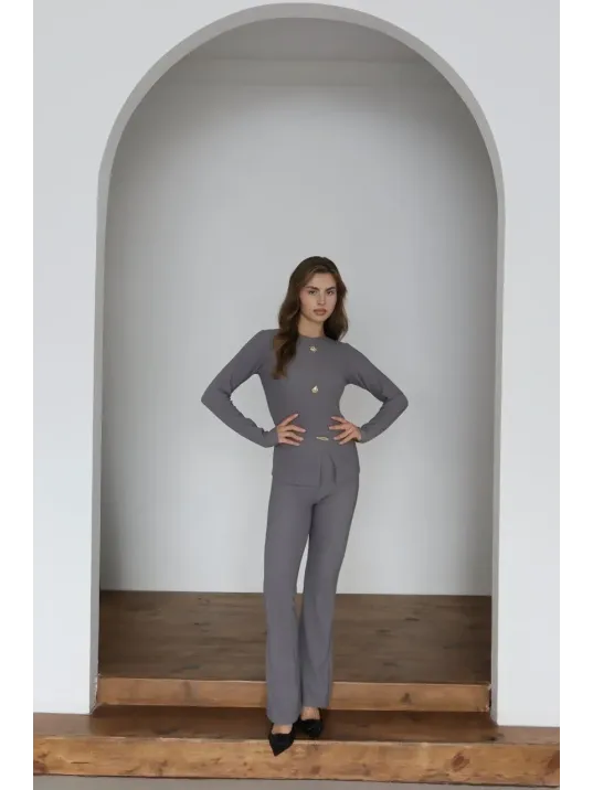 Ottoman Alt Üst Takım Gri Pt510442