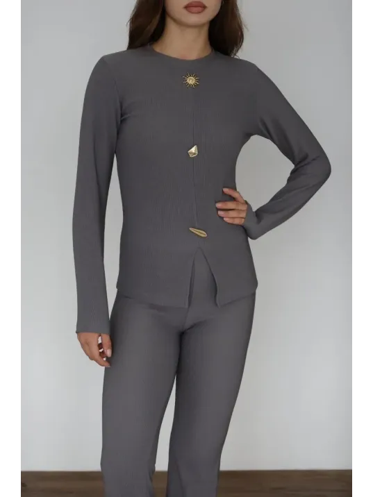 Ottoman Alt Üst Takım Gri Pt510442