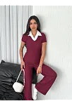 Ottoman Kumaş Beyaz Gömlek Yaka Takım S4142