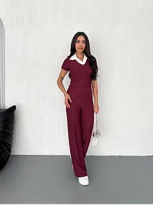 Ottoman Kumaş Beyaz Gömlek Yaka Takım S4142