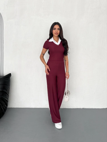 Ottoman kumaş beyaz gömlek yaka takım s4142