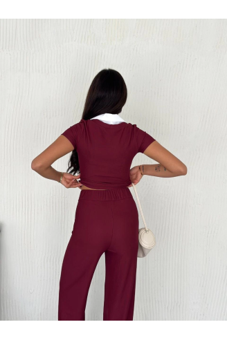 Ottoman kumaş beyaz gömlek yaka takım s4142