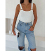 Ottoman toka askılı bluz beyaz s4194
