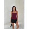 Ottoman toka askılı bluz bordo s4194 Ottoman toka askılı bluz bordo s4194