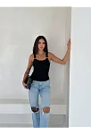 Ottoman Toka Askılı Bluz Siyah S4194