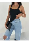 Ottoman Toka Askılı Bluz Siyah S4194
