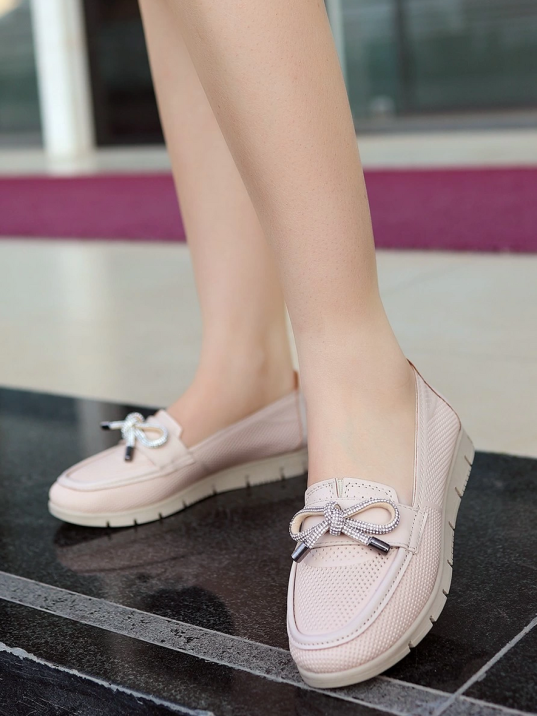 Owent Nude Cilt Babet Ayakkabı Owent Nude Cilt Babet Ayakkabı