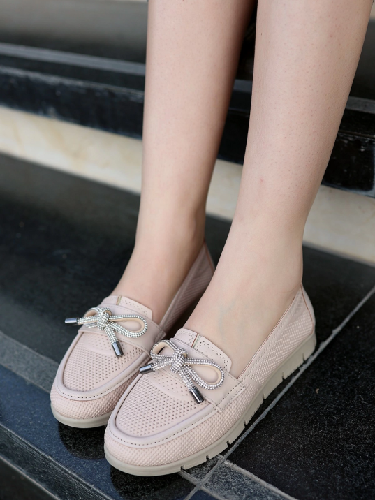 Owent Nude Cilt Babet Ayakkabı Owent Nude Cilt Babet Ayakkabı