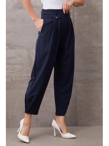 Paçası Düğmeli Yüksek Bel Pantolon