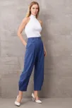 Paçası Düğmeli Yüksek Bel Pantolon