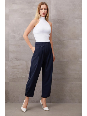 Paçası Düğmeli Yüksek Bel Pantolon Paçası Düğmeli Yüksek Bel Pantolon