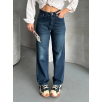 Palazzo bıyık enzim yıkama jeans pantolon koyu mavi d2008 Palazzo bıyık enzim yıkama jeans pantolon koyu mavi d2008