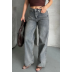 Palazzo bıyık kar yıkama buz mavi jeans pantolon d2008 Palazzo bıyık kar yıkama buz mavi jeans pantolon d2008