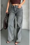 Palazzo Bıyık Kar Yıkama Buz Mavi Jeans Pantolon D2008