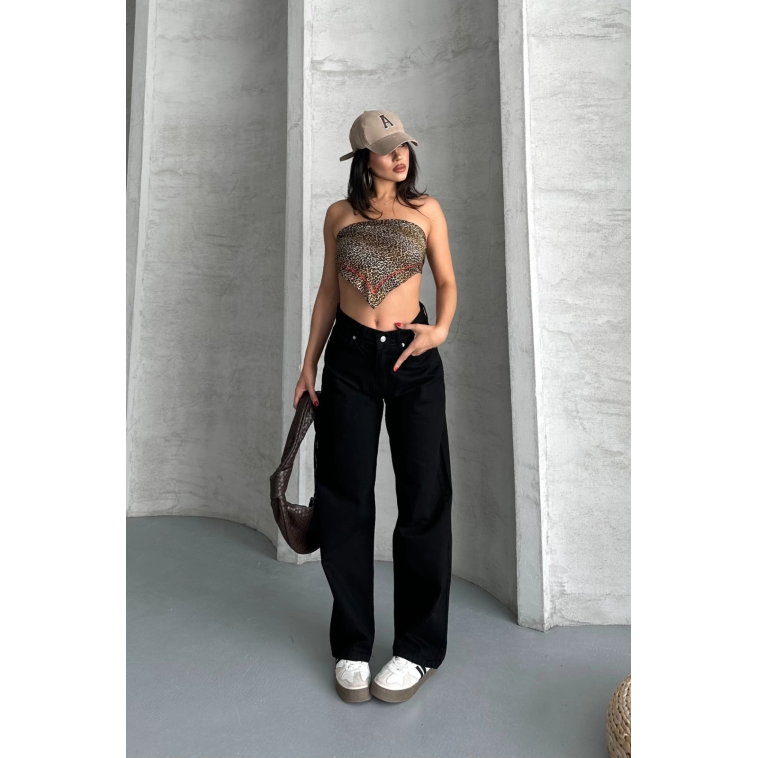 Palazzo straight enzim süper taş yıkama jeans pantolon siyah d2008 Palazzo straight enzim süper taş yıkama jeans pantolon siyah d2008