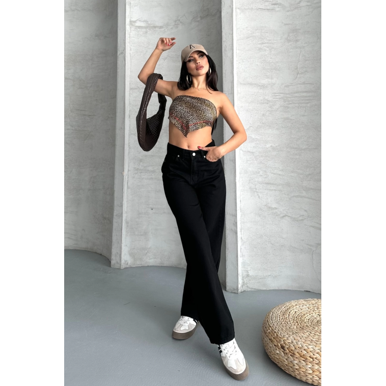 Palazzo straight enzim süper taş yıkama jeans pantolon siyah d2008 Palazzo straight enzim süper taş yıkama jeans pantolon siyah d2008