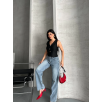 Palazzo straight kar yıkama jeans pantolon mavi d2008 Palazzo straight kar yıkama jeans pantolon mavi d2008