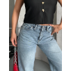 Palazzo straight kar yıkama jeans pantolon mavi d2008 Palazzo straight kar yıkama jeans pantolon mavi d2008