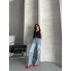 Palazzo straight kar yıkama jeans pantolon mavi d2008 Palazzo straight kar yıkama jeans pantolon mavi d2008