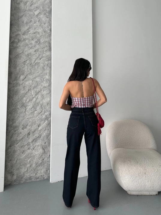 Palazzo süper taş enzim tint yıkama koyu lacivert jeans pantolon d2008 Palazzo süper taş enzim tint yıkama koyu lacivert jeans pantolon d2008