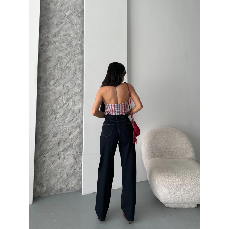 Palazzo süper taş enzim tint yıkama koyu lacivert jeans pantolon d2008 Palazzo süper taş enzim tint yıkama koyu lacivert jeans pantolon d2008