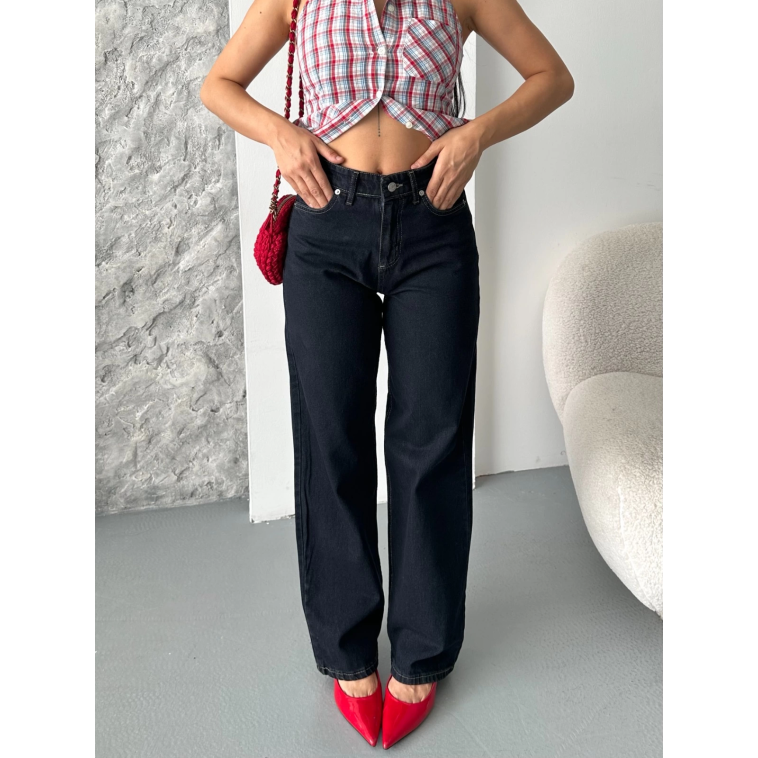 Palazzo süper taş enzim tint yıkama koyu lacivert jeans pantolon d2008 Palazzo süper taş enzim tint yıkama koyu lacivert jeans pantolon d2008