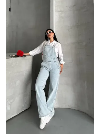 Pantolon Kar Yıkama Salopet Mavi D2514