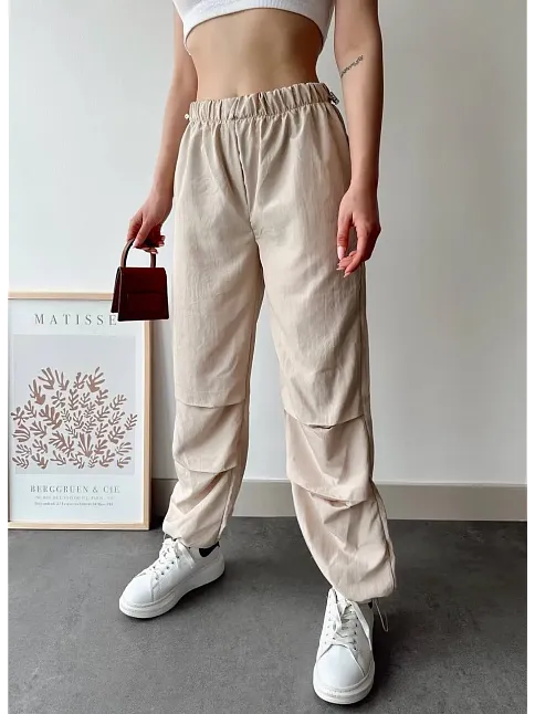 Paraşüt Pantolon Bej