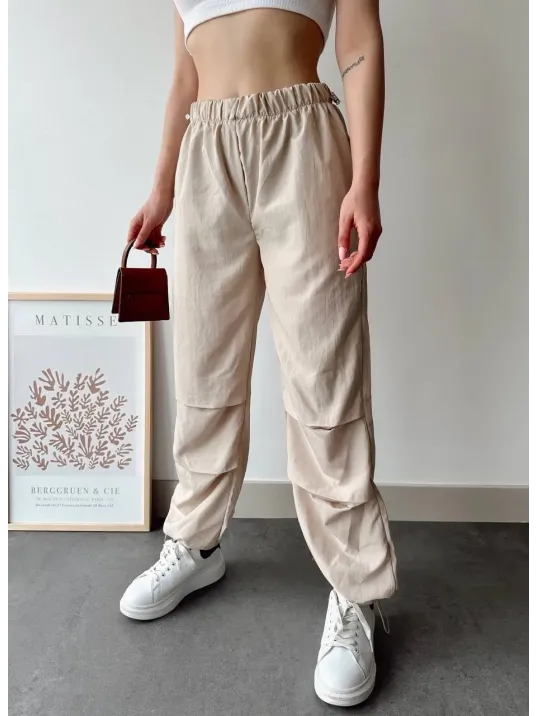 Paraşüt Pantolon Bej