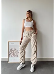 Paraşüt Pantolon Bej