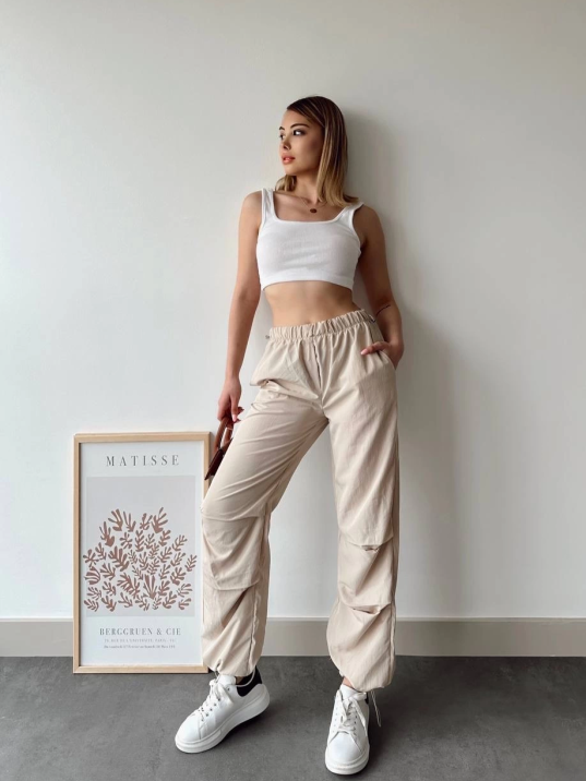 Paraşüt pantolon bej Paraşüt pantolon bej