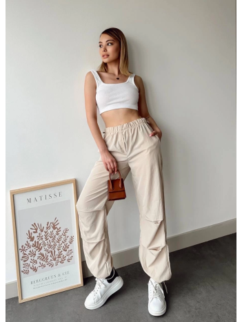 Paraşüt pantolon bej