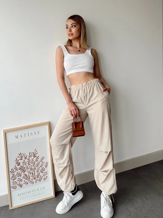 Paraşüt pantolon bej Paraşüt pantolon bej