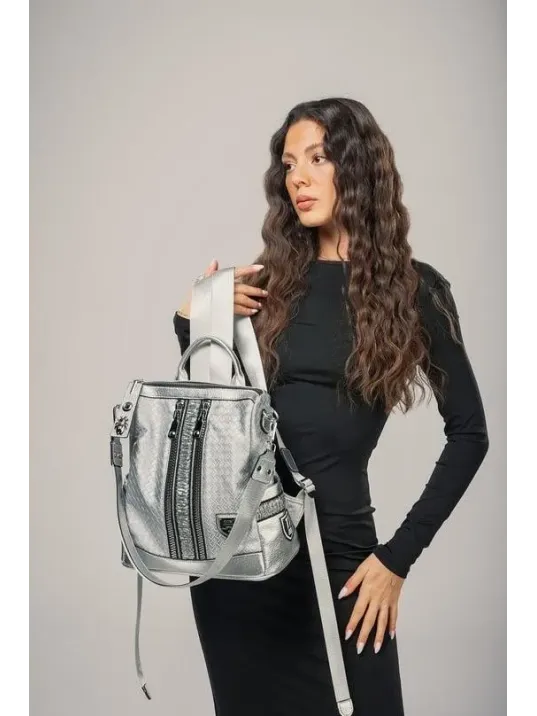 Pely Gri Cilt Kol Ve Sırt Çantası Pely Gri Cilt Kol Ve Sırt Çantası